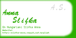 anna slifka business card